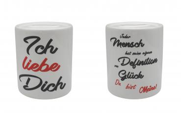 Spardose Liebe/Hochzeit - Jeder Mensch hat seine eigene Definition von Glück - Du bist meine! Ich liebe Dich