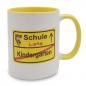 Preview: Tasse - Schild gelb Name drin Mädchen