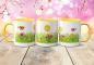 Preview: Tasse Frühling - Frühlingswiese mit Sonne, Blumen, Vögel, Marienkäfer