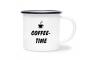 Preview: Tasse Kaffee - Coffee-time (Kaffeetasse) - Emaillebecher weiß - 2 Größen