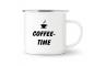 Preview: Tasse Kaffee - Coffee-time (Kaffeetasse) - Emaillebecher weiß - 2 Größen