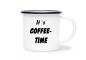 Preview: Tasse Kaffee - It's Coffee-time - Emaillebecher weiß - 2 Größen