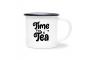 Preview: Tasse Tee - Time for Tea (Teebeutel) - Emaillebecher weiß - 2 Größen