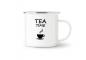 Preview: Tasse Tee - TEA TIME (Teetasse) - Emaillebecher weiß - 2 Größen