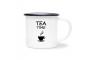 Preview: Tasse Tee - TEA TIME (Teetasse) - Emaillebecher weiß - 2 Größen