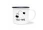 Preview: Tasse Tee - TEA-TIME (Teebeutel) - Emaillebecher weiß - 2 Größen