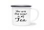 Preview: Tasse Tee - You are the sugar in my Tea - Emaillebecher weiß - 2 Größen