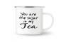 Preview: Tasse Tee - You are the sugar in my Tea - Emaillebecher weiß - 2 Größen