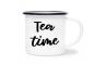 Preview: Tasse Tee - Tea time - Emaillebecher weiß - 2 Größen
