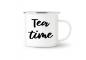 Preview: Tasse Tee - Tea time - Emaillebecher weiß - 2 Größen