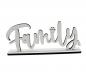 Preview: Schriftzug Family mit Pfote aus Holz in weiß