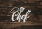 Preview: Schriftzug Chef / Chefkoch aus Holz in weiß