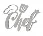 Preview: Schriftzug Chef / Chefkoch aus Holz in weiß