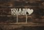 Preview: Tortenstecker You & me forever aus Holz