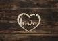 Preview: Holzring in Herzform mit Love