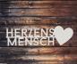 Preview: Schriftzug Herzensmensch aus Holz in weiß