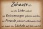 Preview: Dekoschild - Zuhause ist... wo die Liebe wohnt...