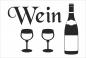 Preview: Dekoschild - Wein Weinflasche + 2 Weingläser