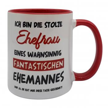 Tasse - Ehefrau - fantastischen Ehemannes - rot/schwarz