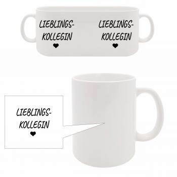 Tasse - Lieblingskollegin + Herz schwarz