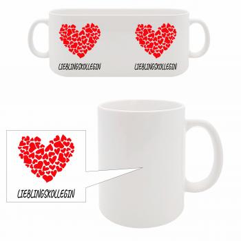 Tasse - Lieblingskollegin + Herz aus Herzen