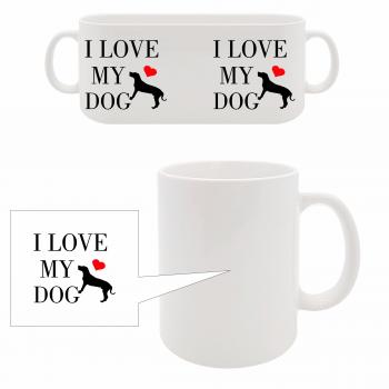 Tasse - I LOVE MY DOG... Hund mit Herz