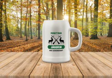 Bierkrug Jagd - Jägerin aus Leidenschaft - Wunschname