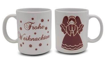 Tasse - Frohe Weihnachten roter Engel