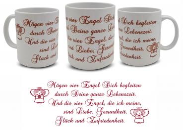 Tasse - Mögen vier Engel rot