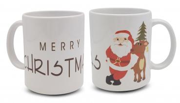 Tasse - Merry Christmas Nikolaus mit Rentier