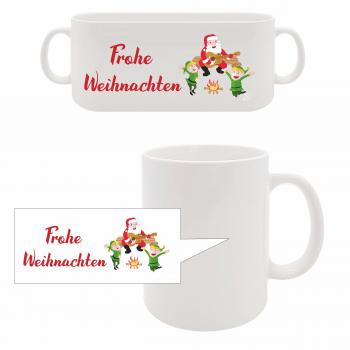 Tasse - Frohe Weihnachten Feuer Nikolaus Elfen