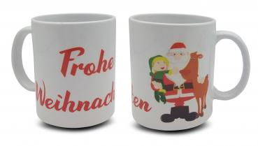 Tasse - Frohe Weihnachten Elf Rentier Nikolaus