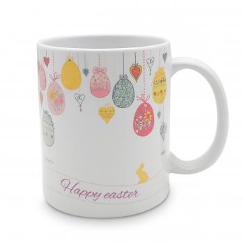Tasse - Happy eastern Streifen mit Ei
