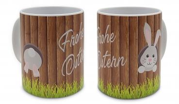 Tasse - Frohe Ostern Hase Zaun