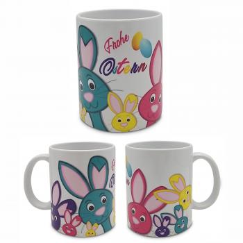 Tasse - Frohe Ostern bunte Hasen