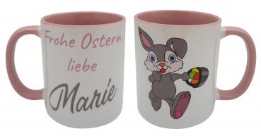 Tasse - Frohe Ostern - Häschen - Wunschname