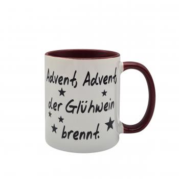 Tasse - Advent, Advent, der Glühwein brennt. (Sterne)