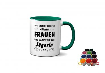 Tasse - Gott erschuf Frauen Jägerin