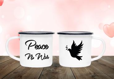 Emailletasse Frieden - Peace No War Taube