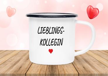 Emailletasse Lieblings... - Lieblingskollegin - Emaillebecher weiß - 2 Größen