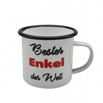 Emaillebecher - Bester Enkel der Welt - weiß - 2 Größen