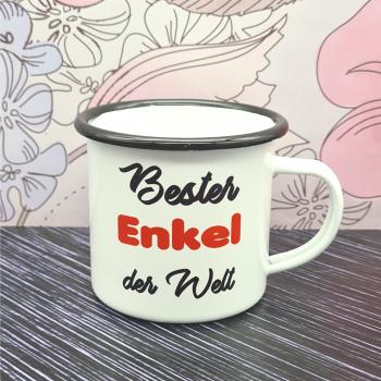 Emaillebecher - Bester Enkel der Welt - weiß - 2 Größen