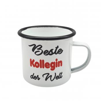 Emaillebecher - Beste Kollegin der Welt - weiß - 2 Größen