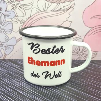 Emaillebecher - Bester Ehemann der Welt - weiß - 2 Größen