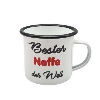 Emaillebecher - Bester Neffe der Welt - weiß - 2 Größen