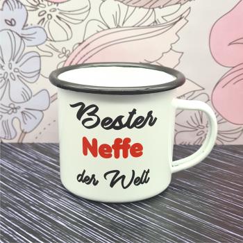 Emaillebecher - Bester Neffe der Welt - weiß - 2 Größen