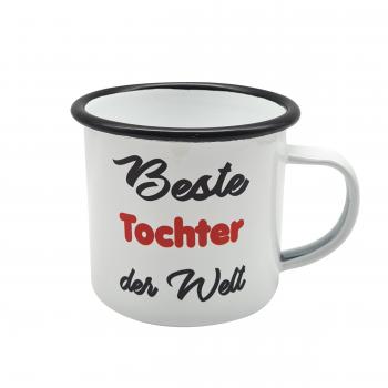 Emaillebecher - Beste Tochter der Welt - weiß - 2 Größen