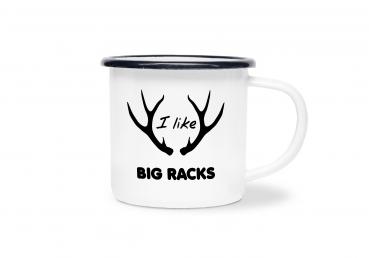 Tasse Jagd - I like BIG RACKS - Emaillebecher weiß - 2 Größen