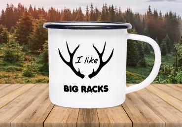 Tasse Jagd - I like BIG RACKS - Emaillebecher weiß - 2 Größen