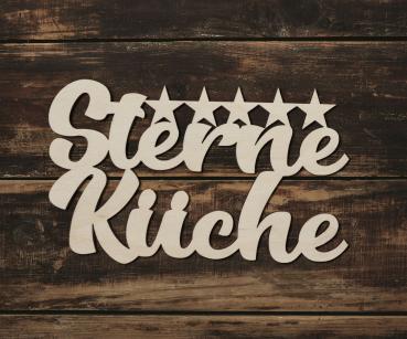Schriftzug 5-Sterne-Küche aus Holz